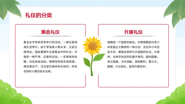 绿色卡通学生文明礼仪校园主题教育PPT模板