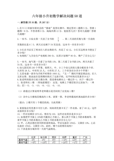 六年级小升初数学解决问题50道含答案（黄金题型）.docx