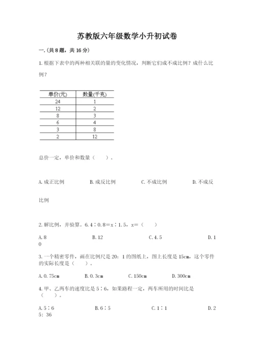 苏教版六年级数学小升初试卷精品【突破训练】.docx