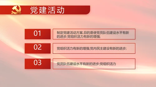 红色大气党建党支部工作述职报告PPT
