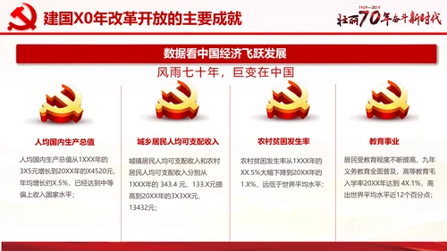 欢度国庆机关党政风通用PPT模板