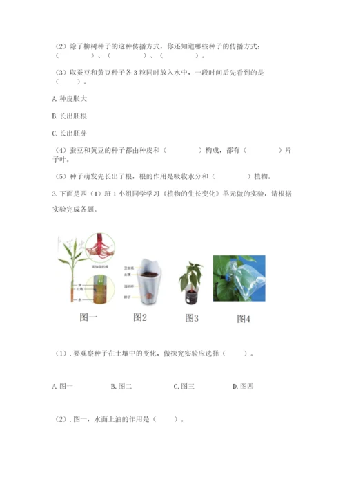 教科版四年级下册科学第一单元《植物的生长变化》测试卷必考题.docx