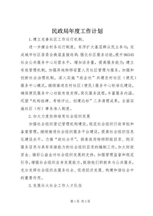 民政局年度工作计划 (4).docx