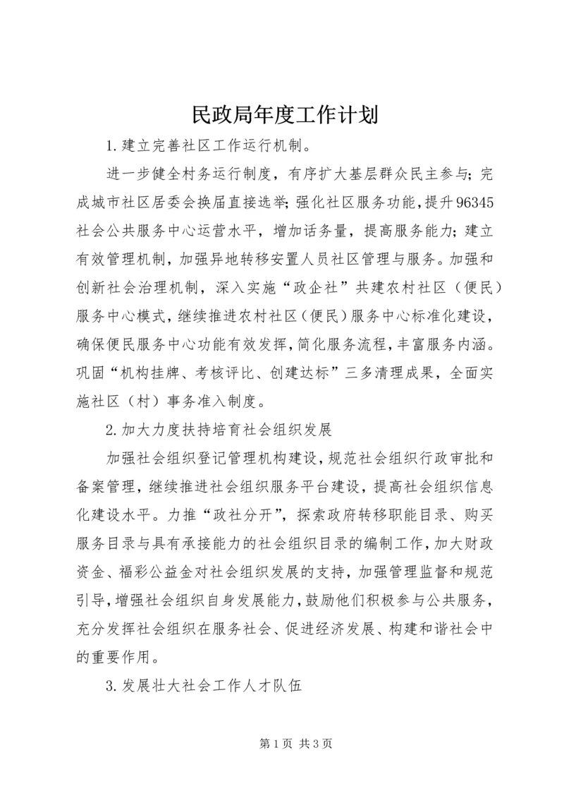 民政局年度工作计划 (4).docx