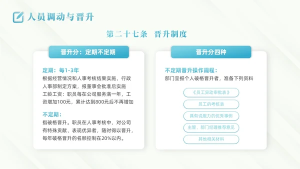 蓝色商务风商务线条人事制度培训PPT模板