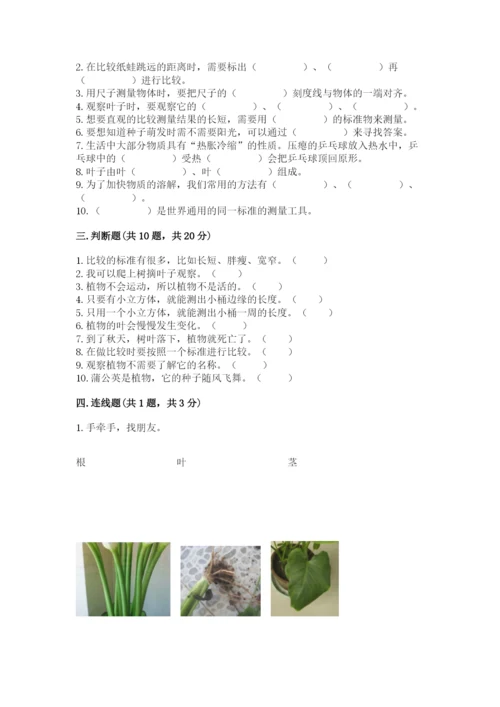 教科版一年级上册科学期末测试卷（完整版）.docx