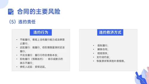 蓝色插画合同管理培训员工培训