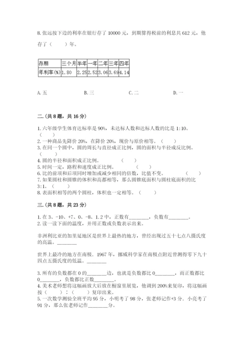 苏教版数学六年级下册试题期末模拟检测卷及参考答案（轻巧夺冠）.docx