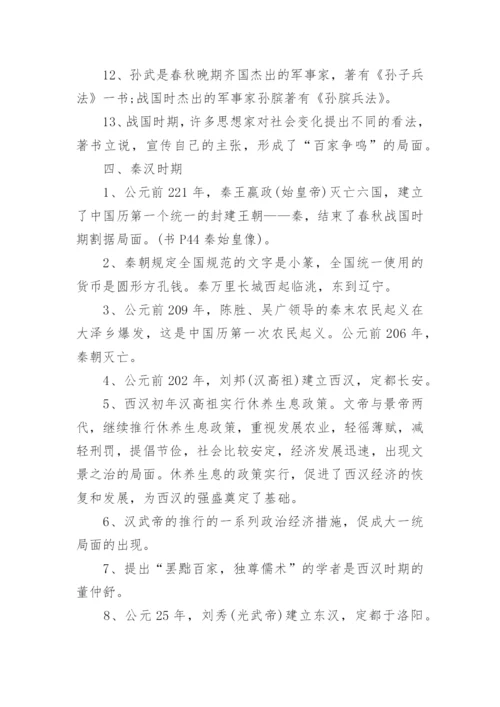 初中历史知识点总结与归纳范文.docx