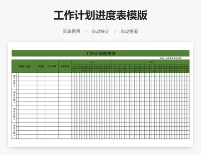 工作计划进度表模版