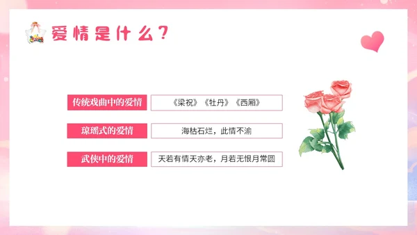 粉色梦幻插画大学生恋爱与性心理健康正确恋爱观PPT课件