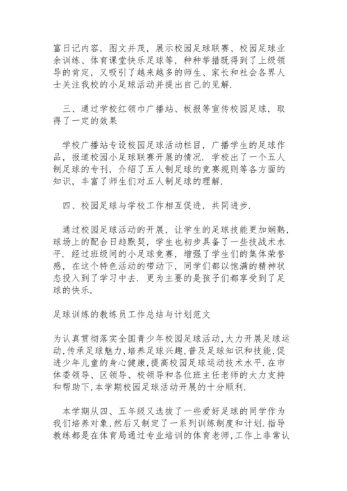 足球训练的教练员工作总结与计划范文.docx