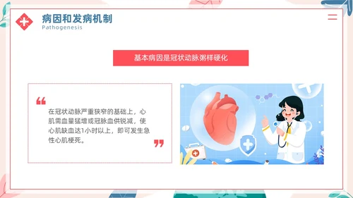 简约插画风急性心肌梗死病人的护理医疗健康护士培训PPT