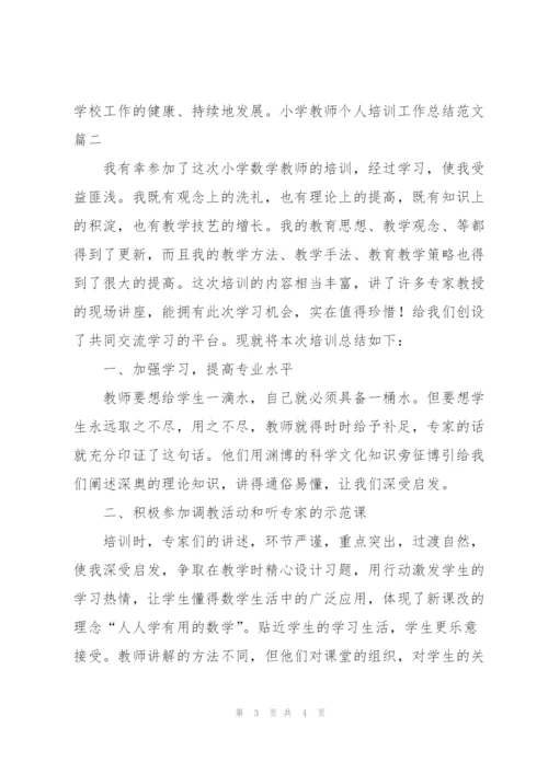 小学教师个人培训工作总结范文.docx