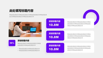 业绩亮点-紫色商务风3项对比图