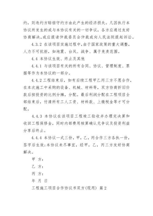 工程施工项目合作协议书双方(现用).docx