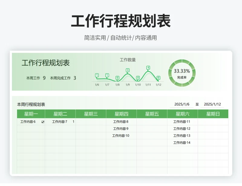 工作行程规划表-周计划表