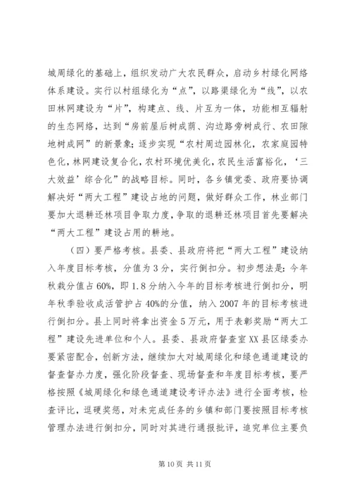 县城周绿化和绿色通道建设工作会讲话.docx