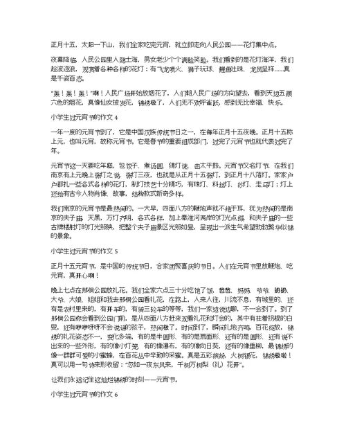 小学生过元宵节的作文8篇