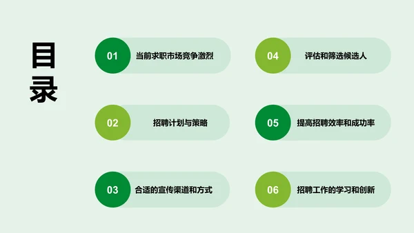 绿色插画招聘攻略吸引人才PPT模板