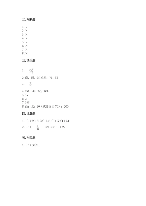 人教版六年级上册数学期中考试试卷及答案【必刷】.docx