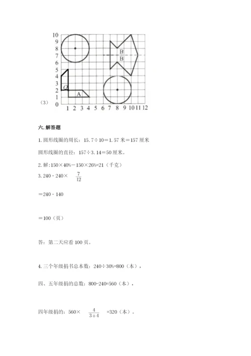 六年级上册数学期末测试卷附答案（夺分金卷）.docx