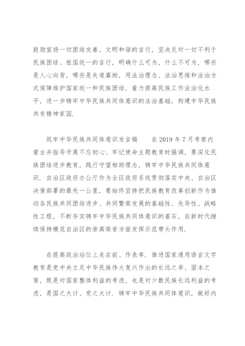 筑牢中华民族共同体意识发言稿.docx