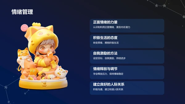蓝色3D风十二星座之摩羯座PPT模板