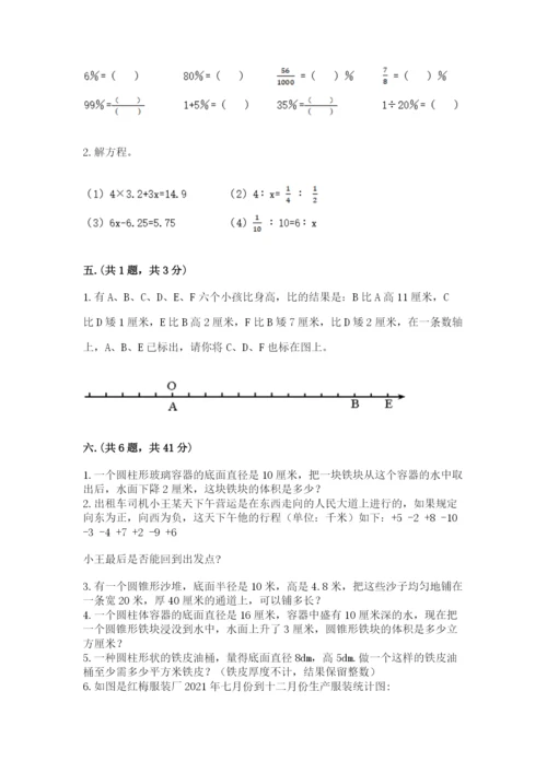 最新人教版小升初数学模拟试卷带答案.docx