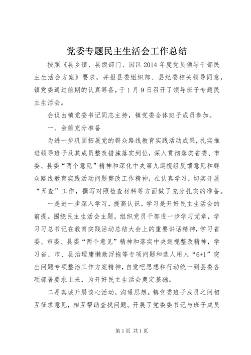 党委专题民主生活会工作总结.docx