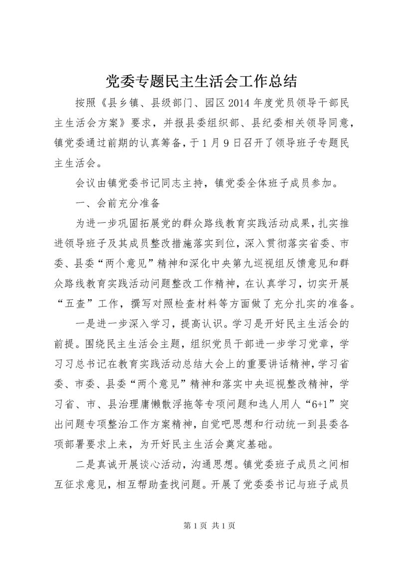 党委专题民主生活会工作总结.docx