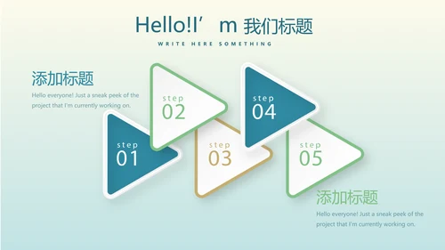 蓝色小清新微立体述职报告PPT动态模板