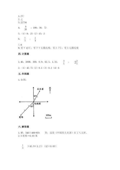 小学六年级下册数学期末卷附参考答案【模拟题】.docx