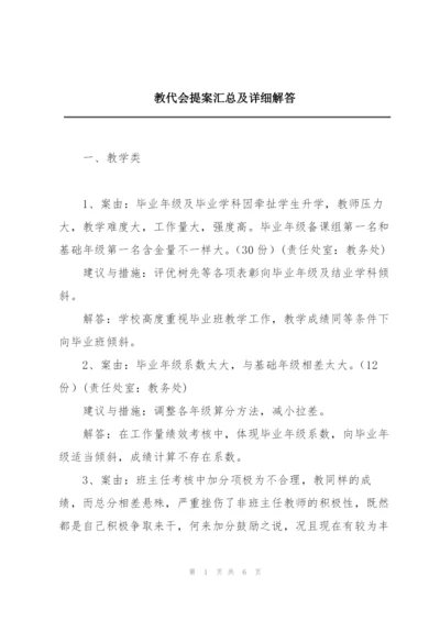 教代会提案汇总及详细解答.docx