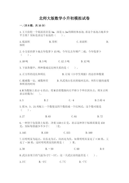 北师大版数学小升初模拟试卷精品【达标题】.docx