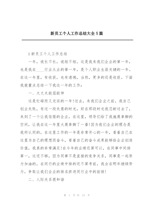 新员工个人工作总结大全5篇.docx