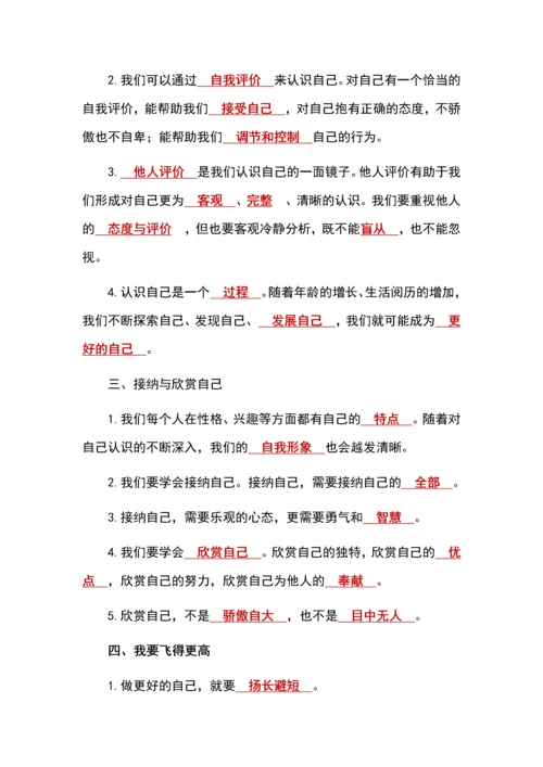 七年级上册道德与法治重点知识背诵汇总    .docx