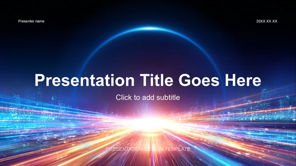 蓝色科技风未来城市PPT主题