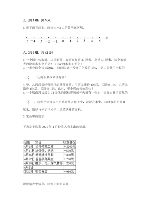 小升初数学综合练习试题附答案（研优卷）.docx