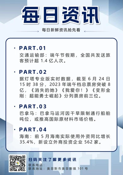 蓝色简约几何企业晨报word模板