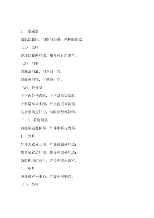 解剖指导：感觉器