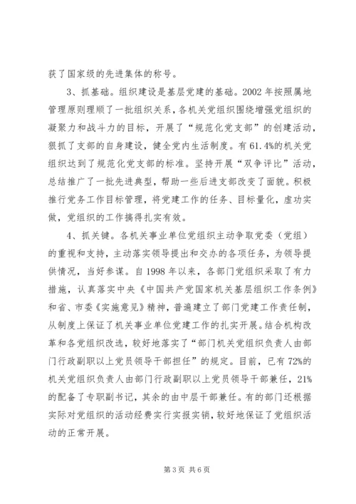 机关事业单位基层党组织建设的调查与思考.docx