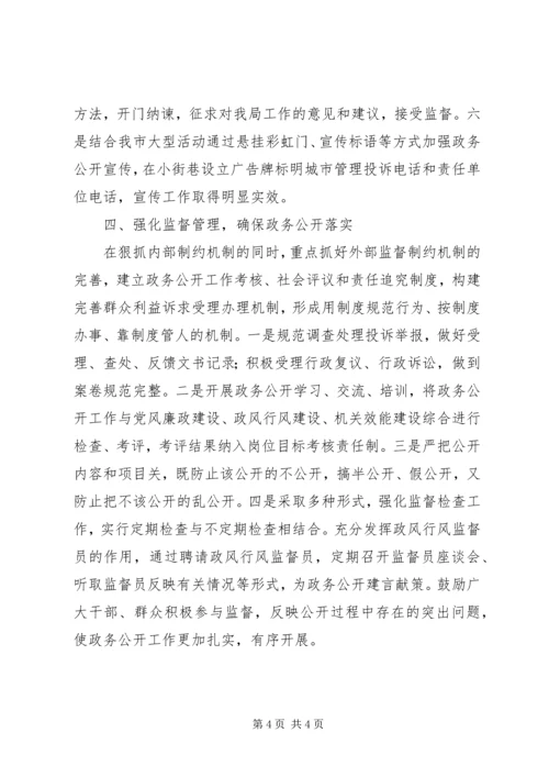 城管局政务公开自评报告.docx