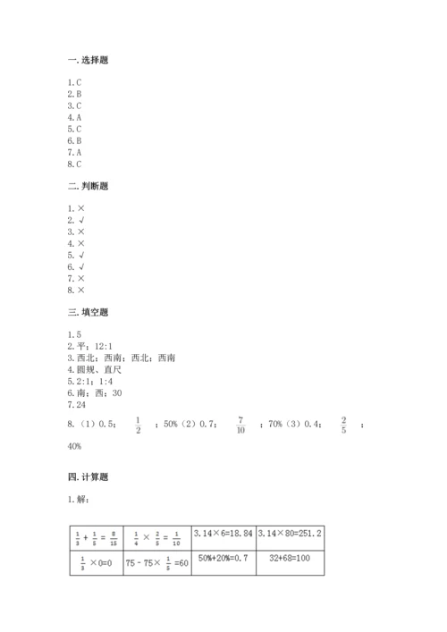 小学数学六年级上册期末试卷及参考答案【完整版】.docx