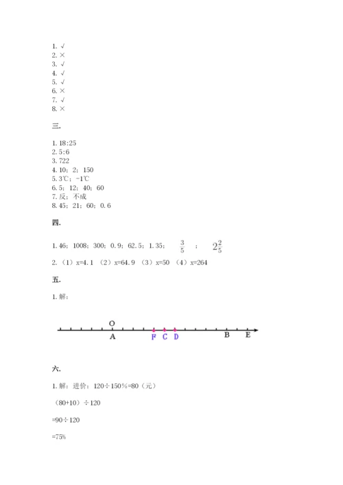 小学数学六年级下册竞赛试题含答案（典型题）.docx