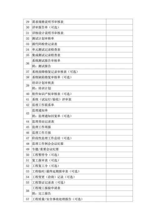软件工程监理文件目录