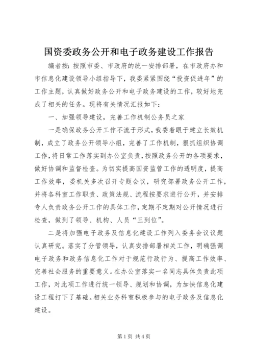 国资委政务公开和电子政务建设工作报告.docx