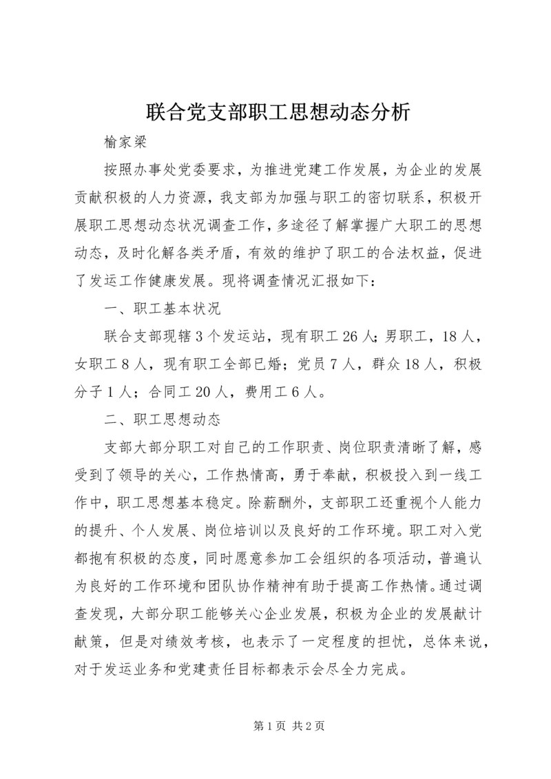 联合党支部职工思想动态分析.docx