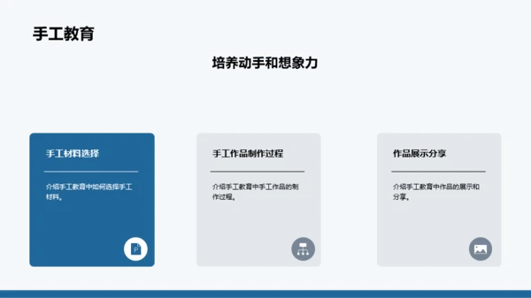 蓝色简约几何艺术教育课程PPT模板