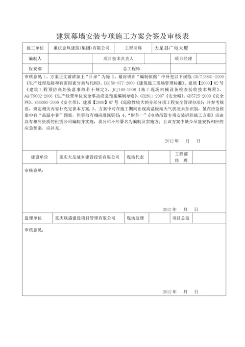 玻璃幕墙安装安全专项施工方案.docx